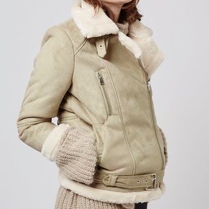 Topshop faux shearling jacket